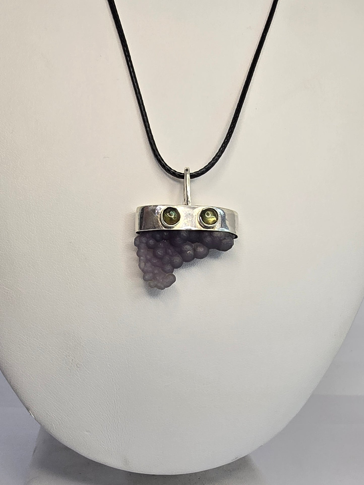 Grape Agate and Labradorite Pendant Small