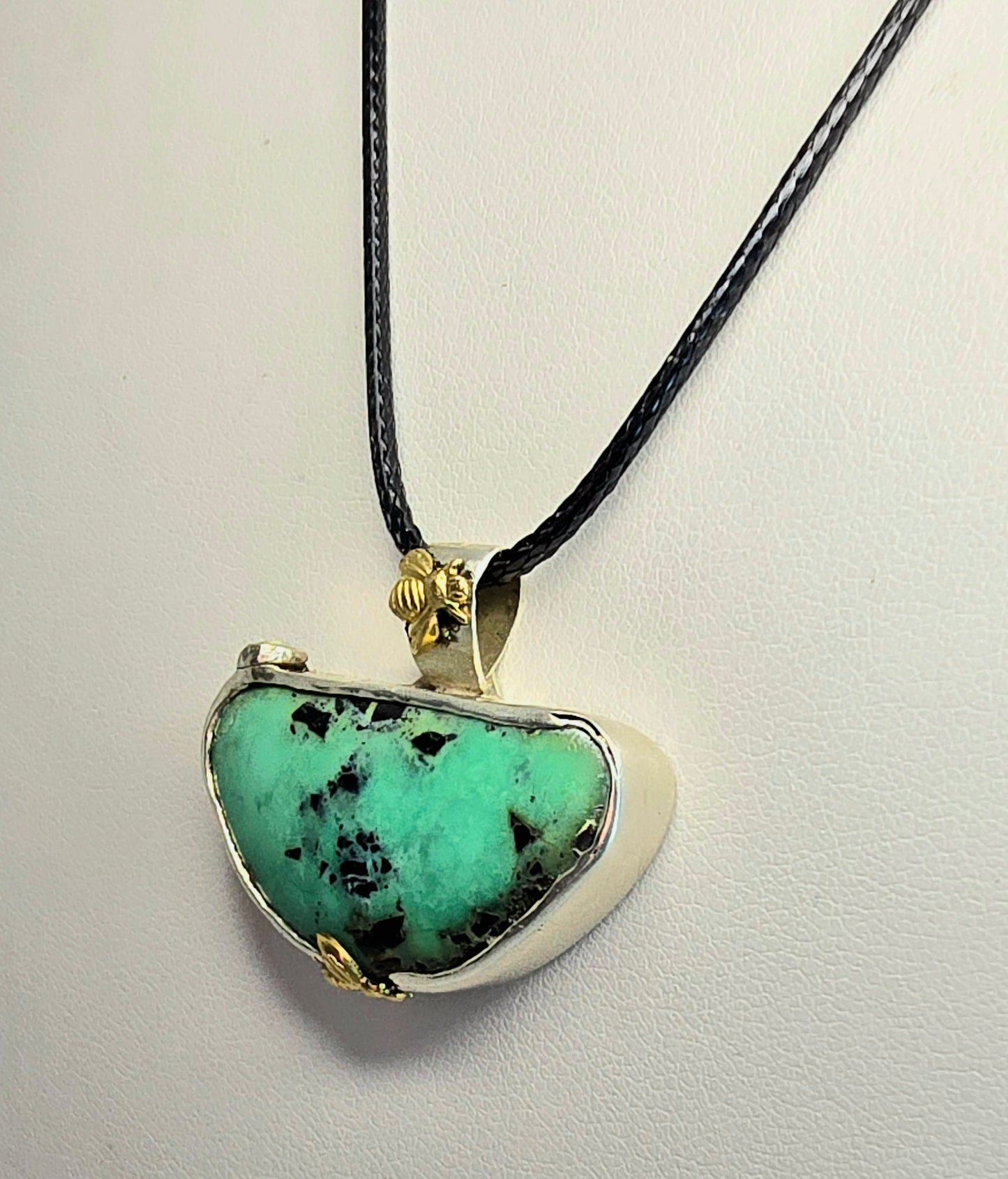 San Pedro Variscite Golden Bee Pendant