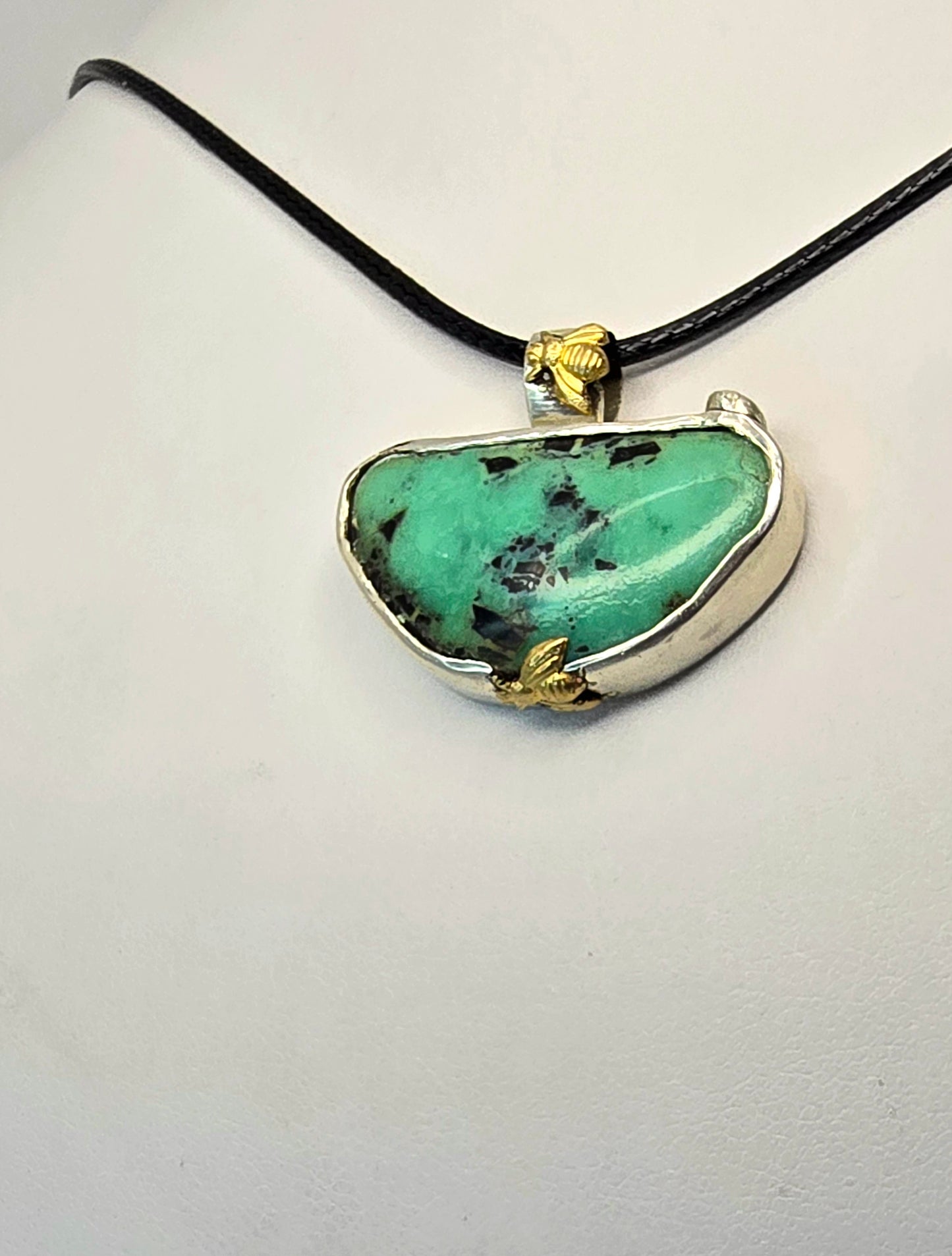 San Pedro Variscite Golden Bee Pendant