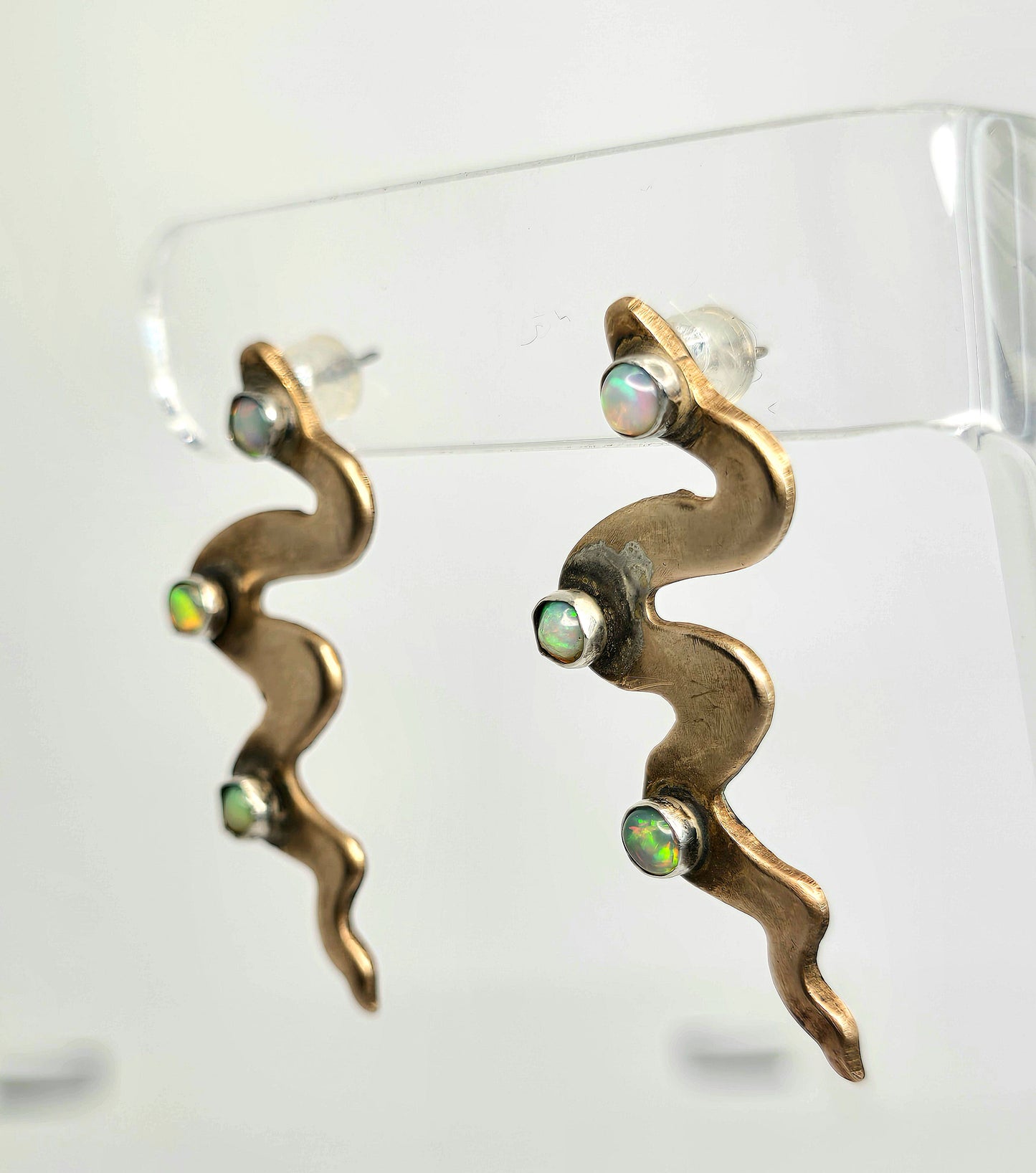 Bronze 6 Opal Earrings