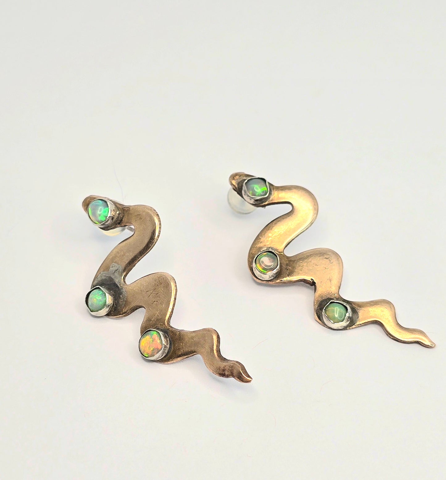 Bronze 6 Opal Earrings