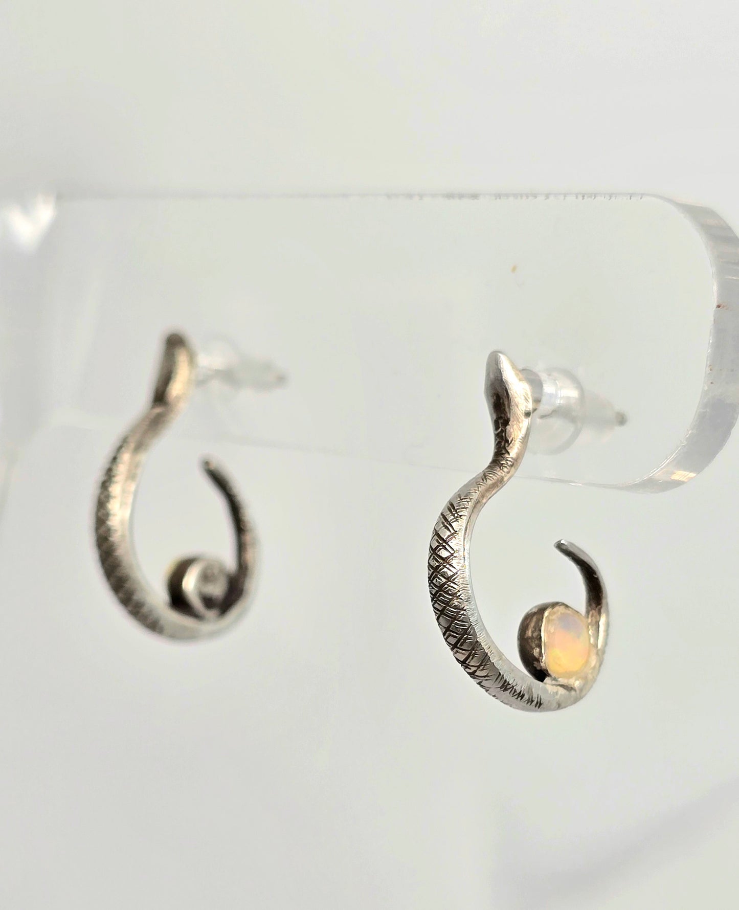 Opal Tiny Snake Earrings