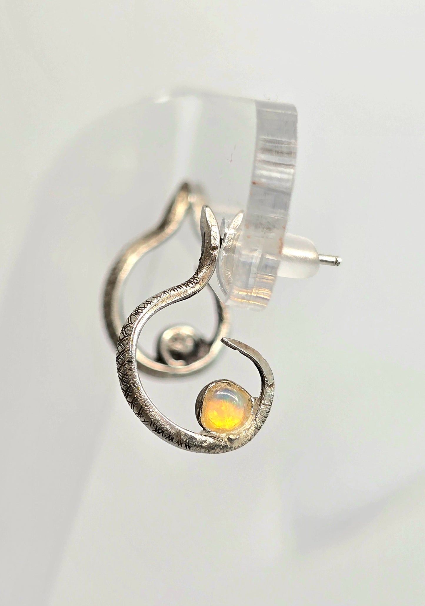 Opal Tiny Snake Earrings