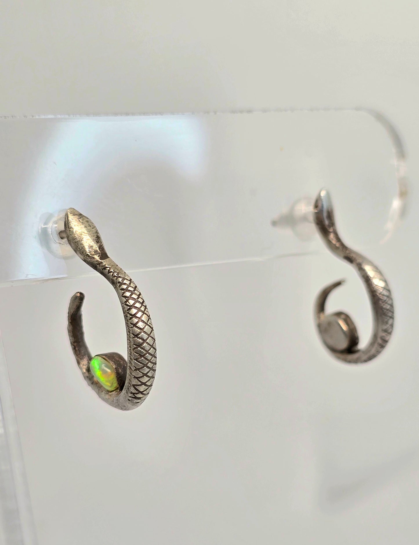 Opal Tiny Snake Earrings