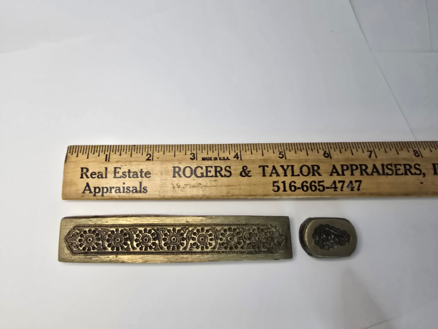 Antique Traditional Brass Dies from India - 2 For Use Hammer or PMC