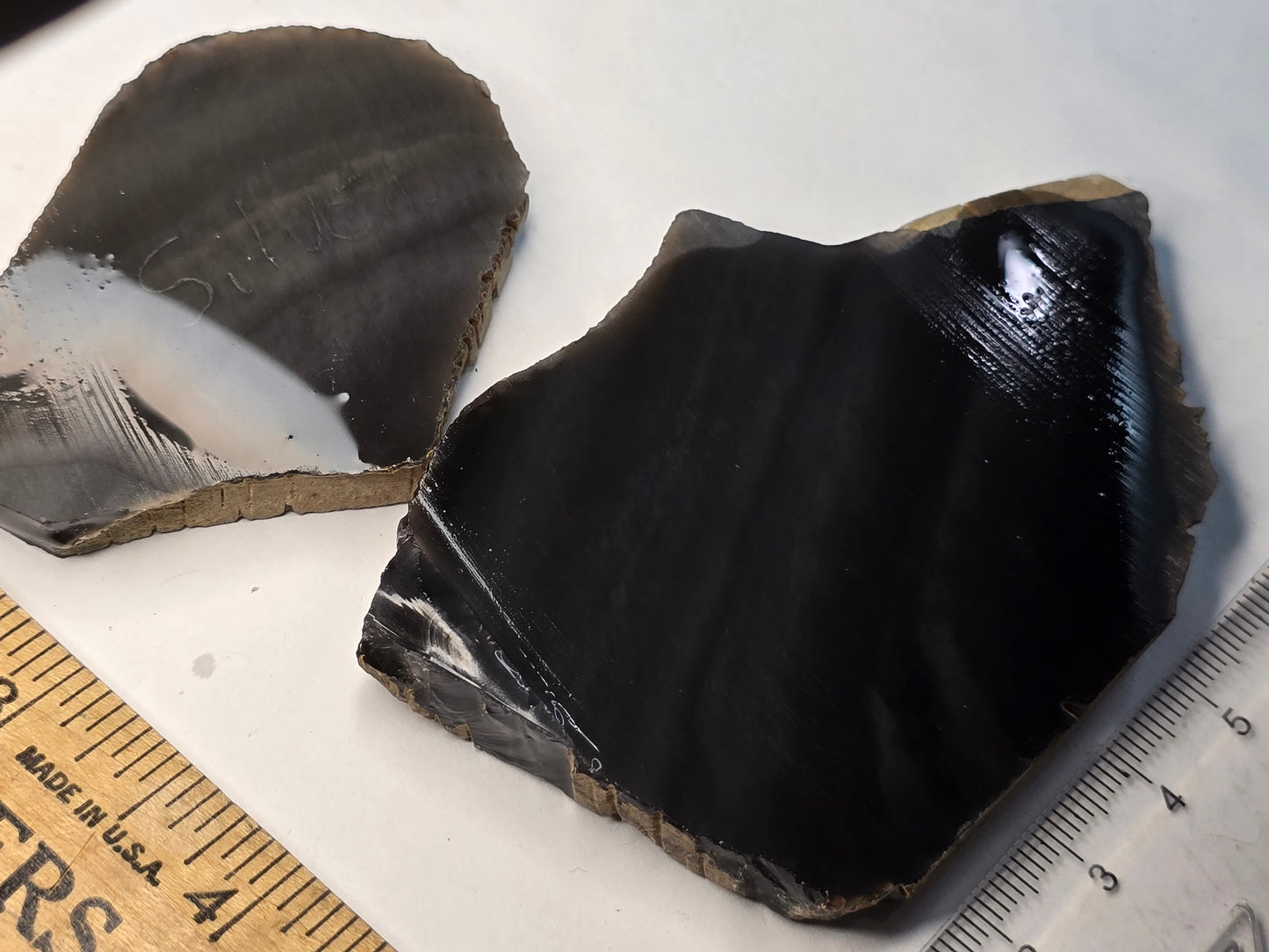 Banded Silver Sheen Obsidian Lot of Two - 101g