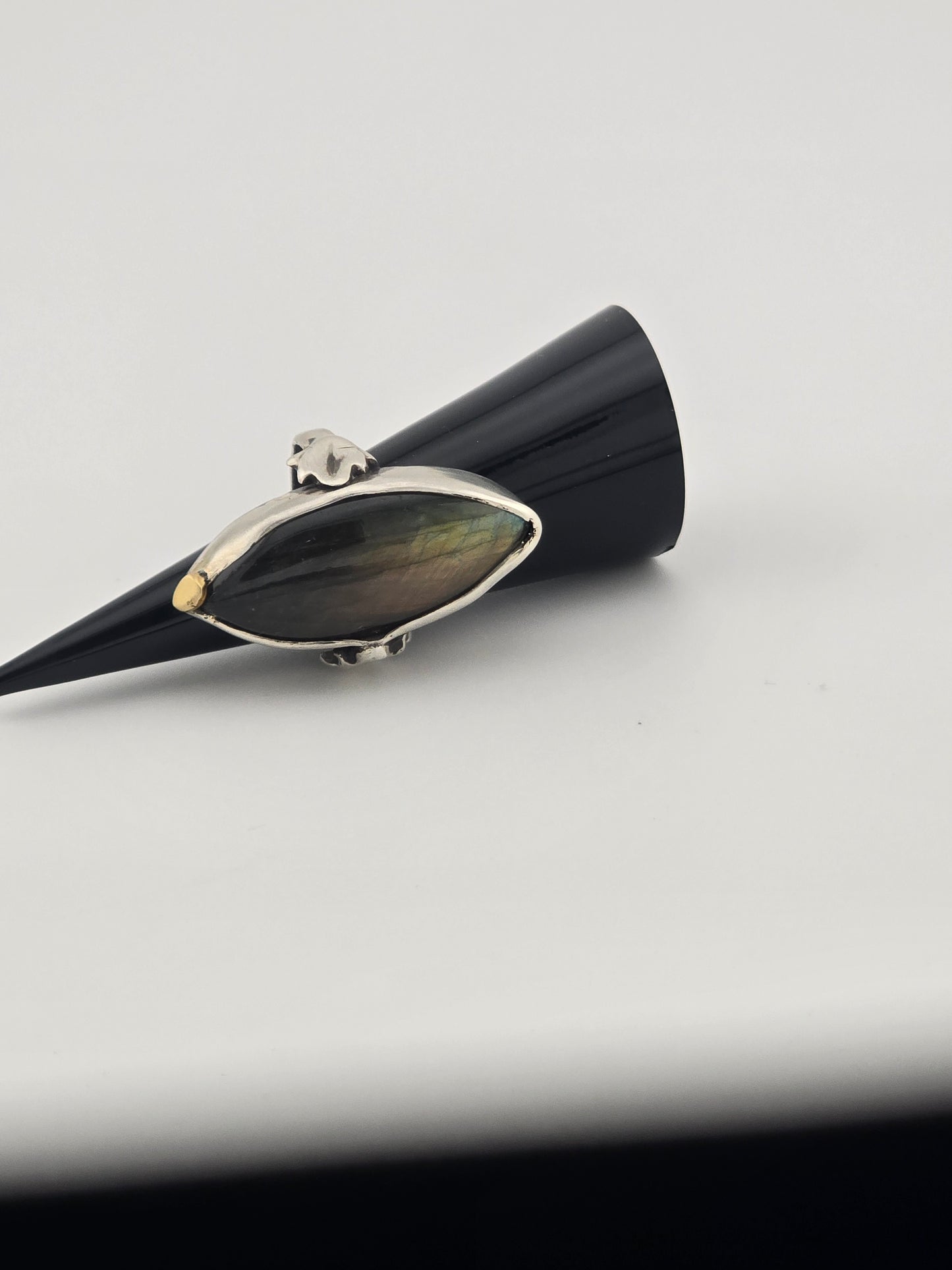 Gothic Dragon's Eye Labradorite Ring Size 7