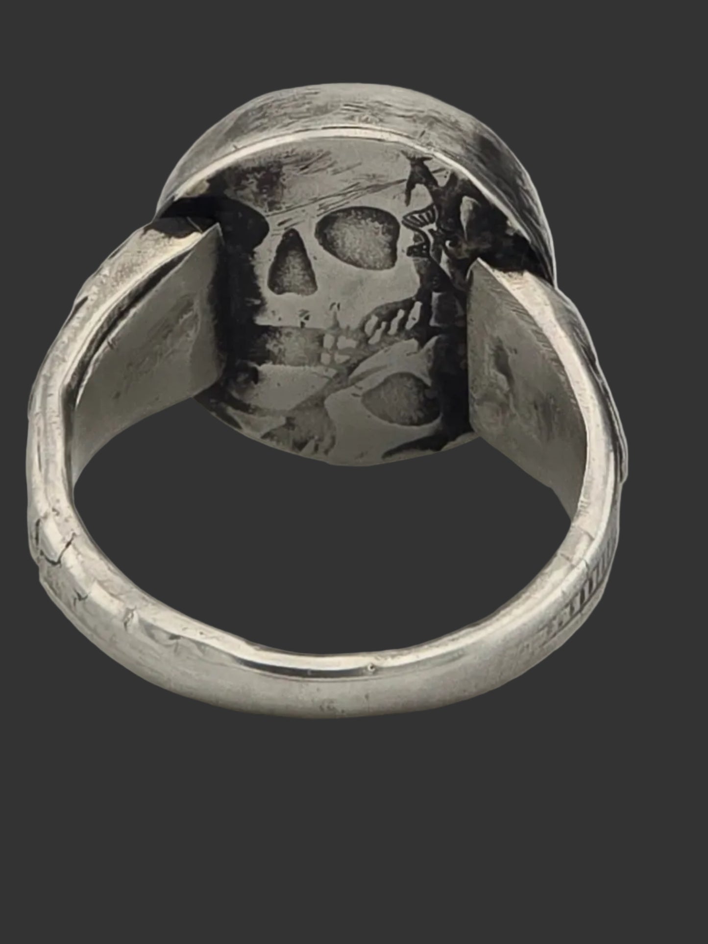 Mr. T Nevada Turquoise Ring with Skulls - Sterling Silver Size 9.5