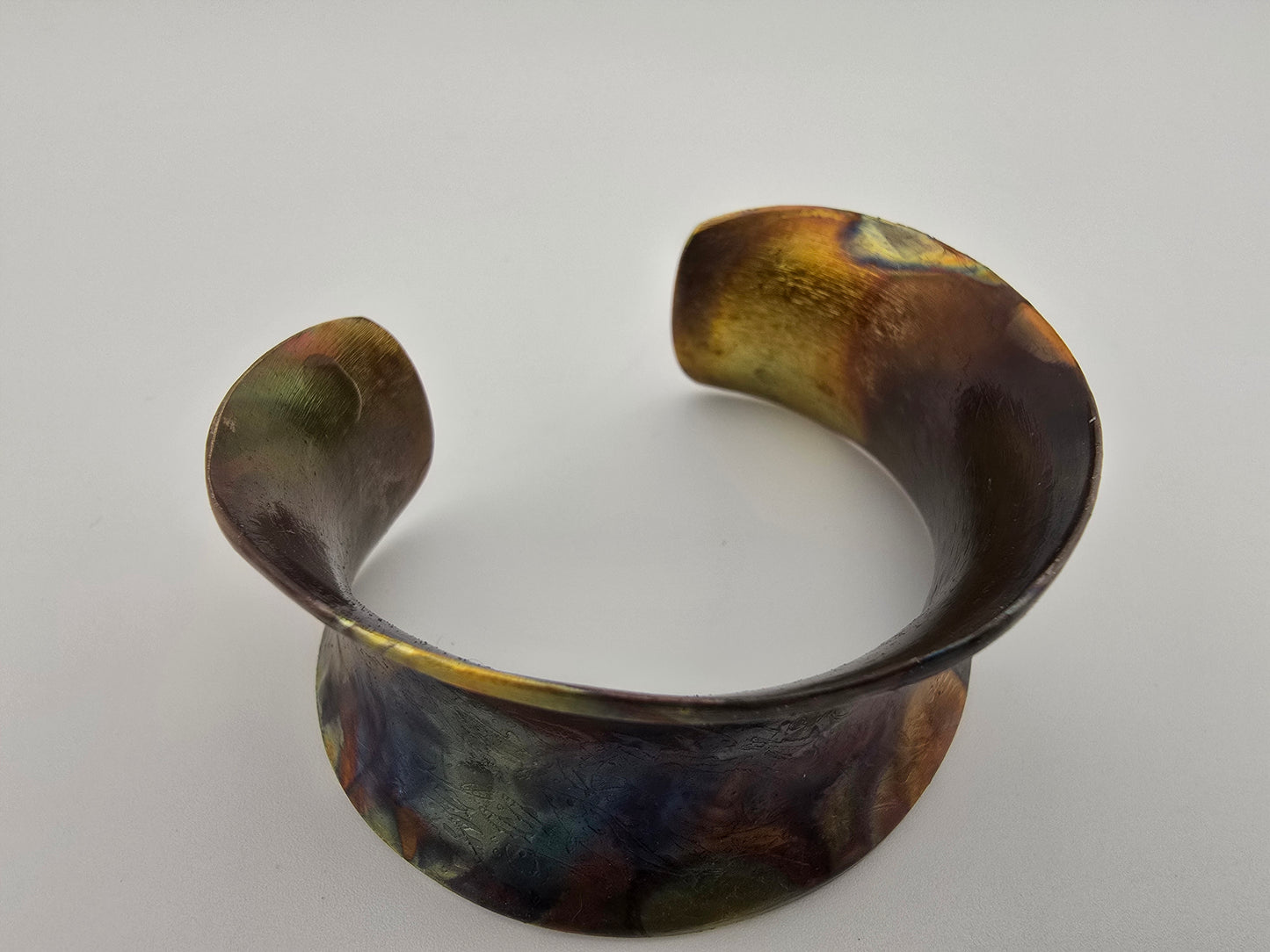 Bubbles Fire-painted Flared Bracelet