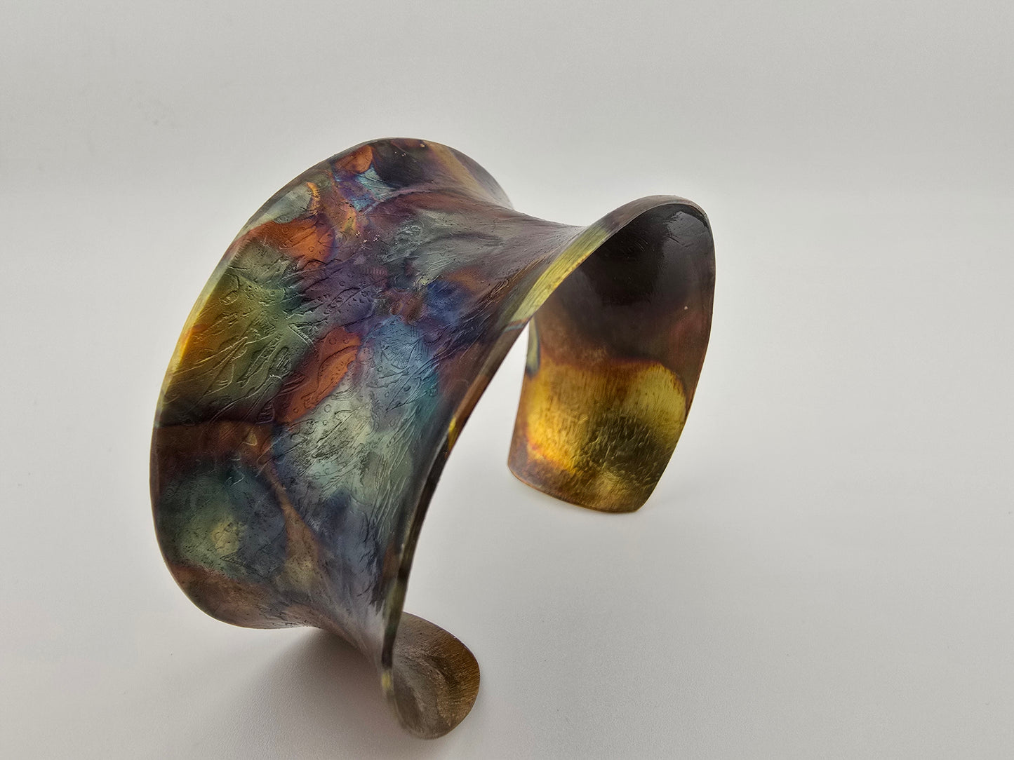 Bubbles Fire-painted Flared Bracelet