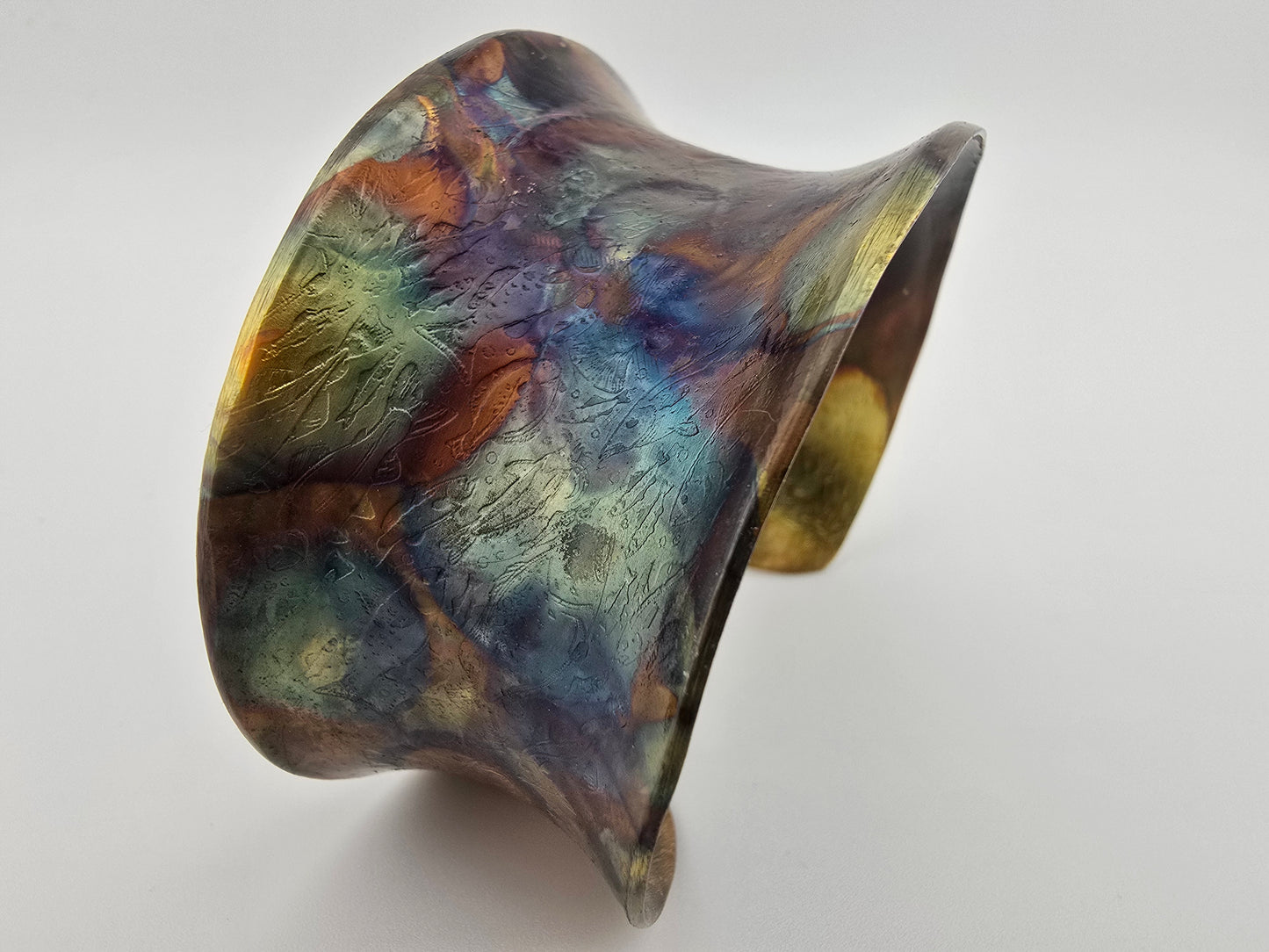 Bubbles Fire-painted Flared Bracelet