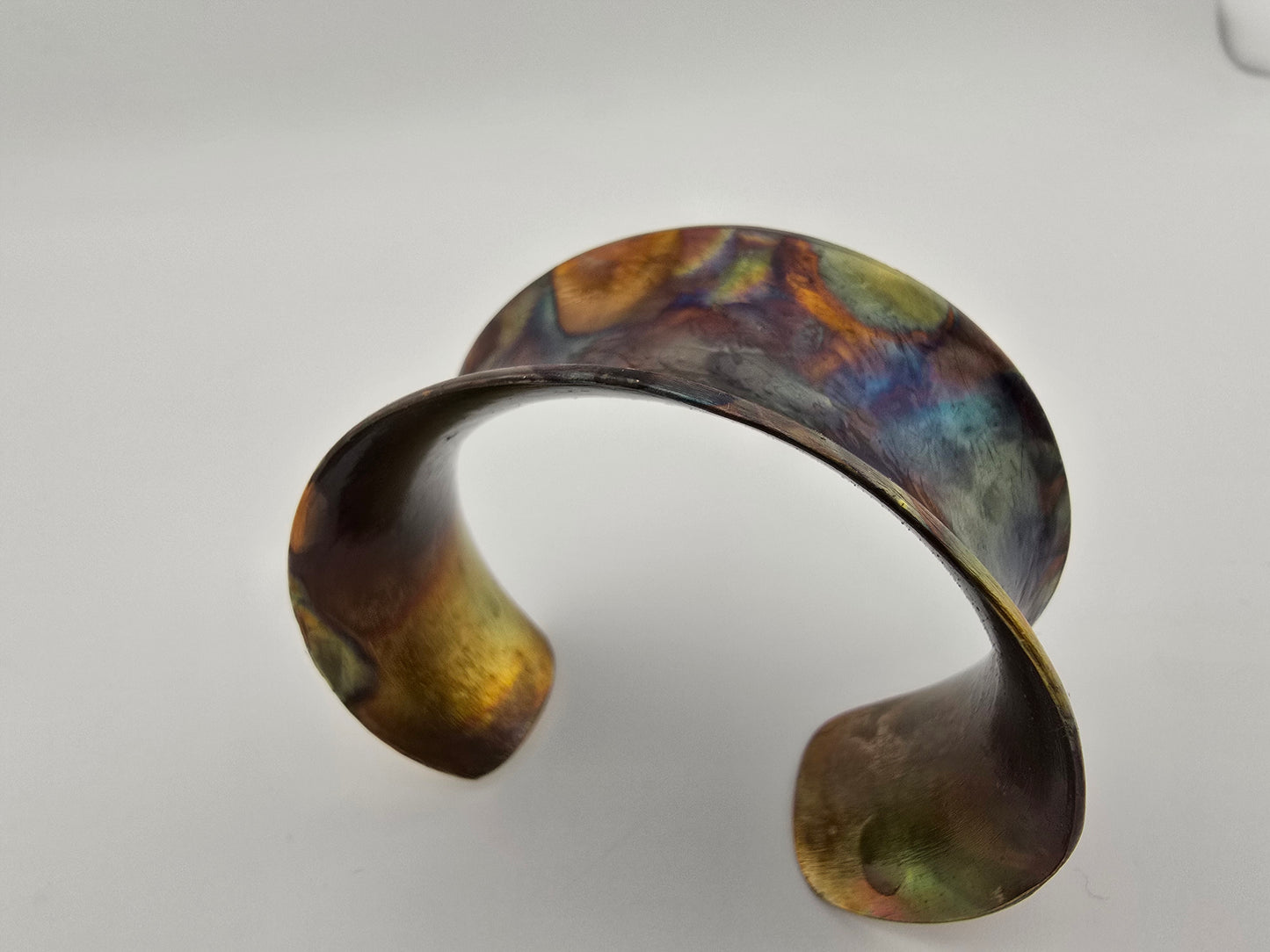 Bubbles Fire-painted Flared Bracelet