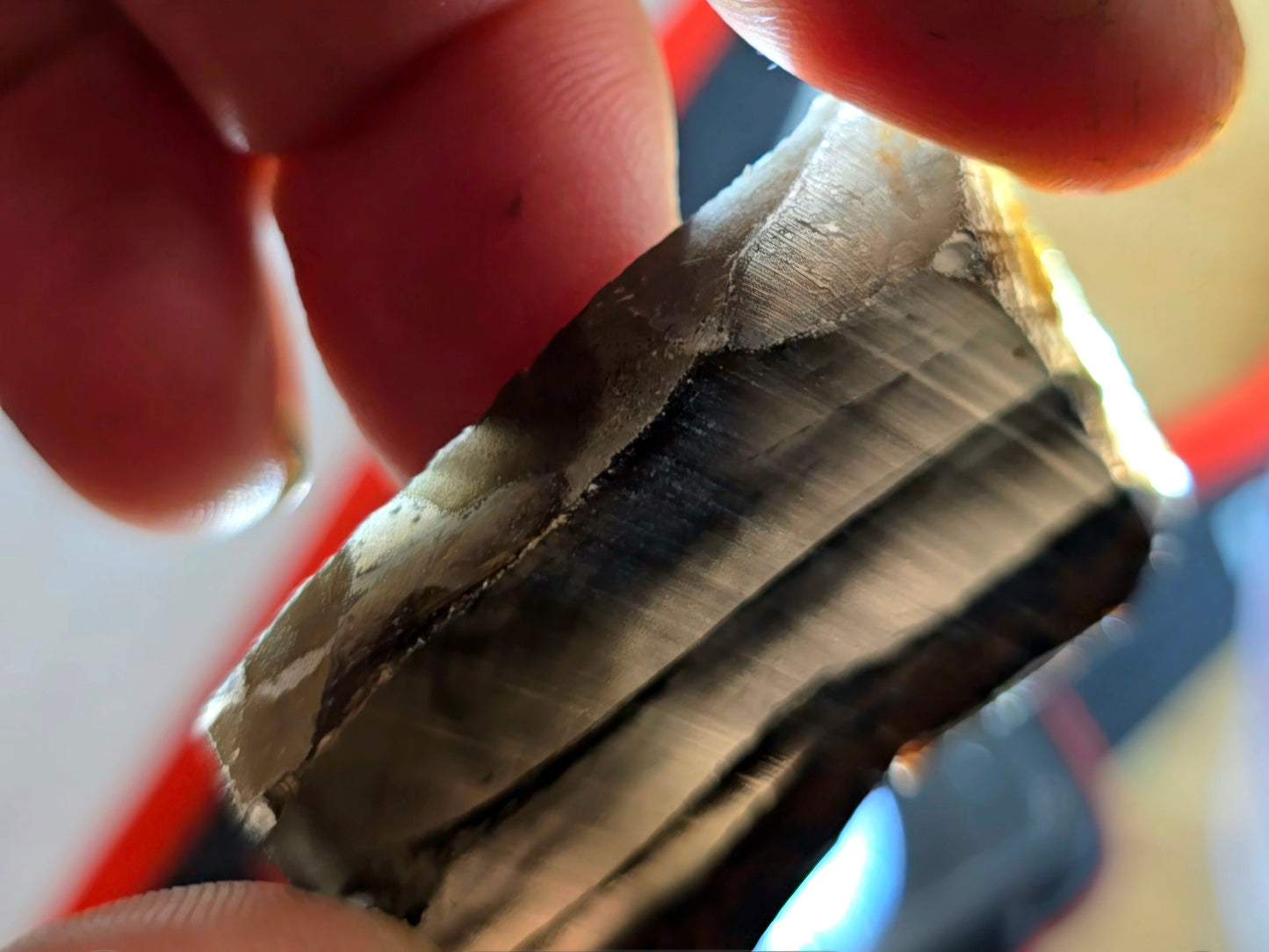 Silver Sheen and Mahogany with Striped Translucency- 80g