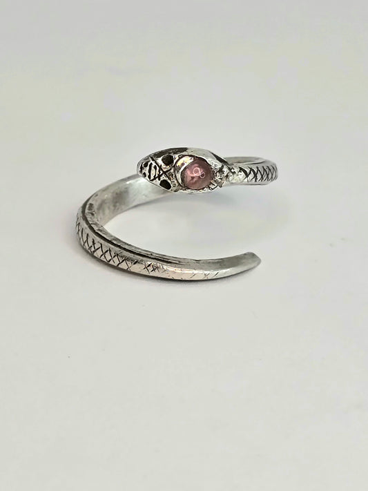 Pink Tourmaline Snake Wrap Ring 7-8