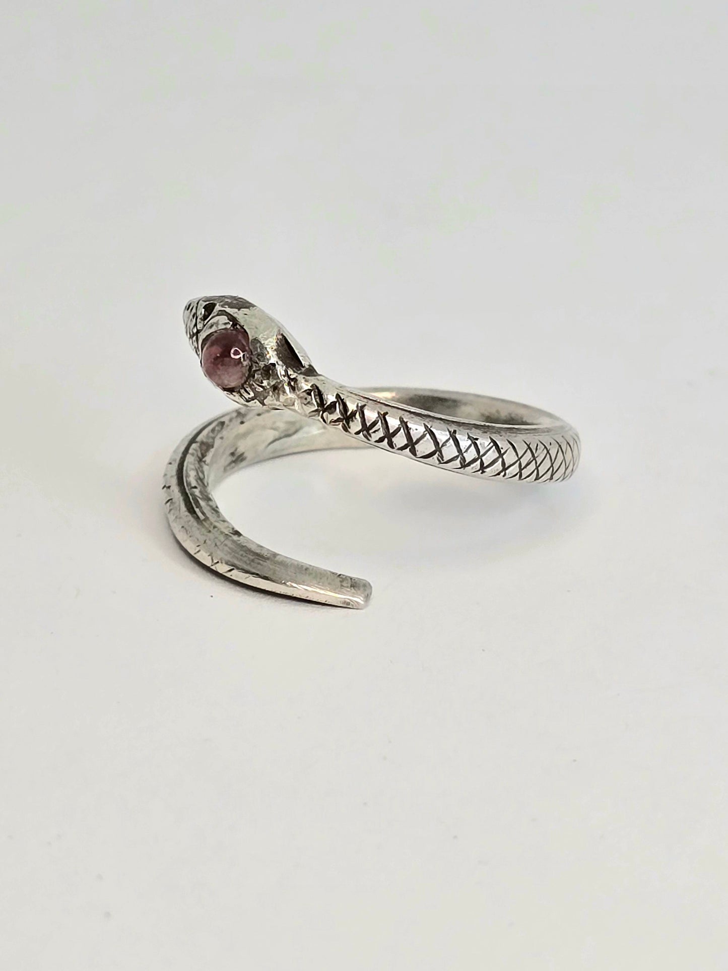 Pink Tourmaline Snake Wrap Ring 7-8