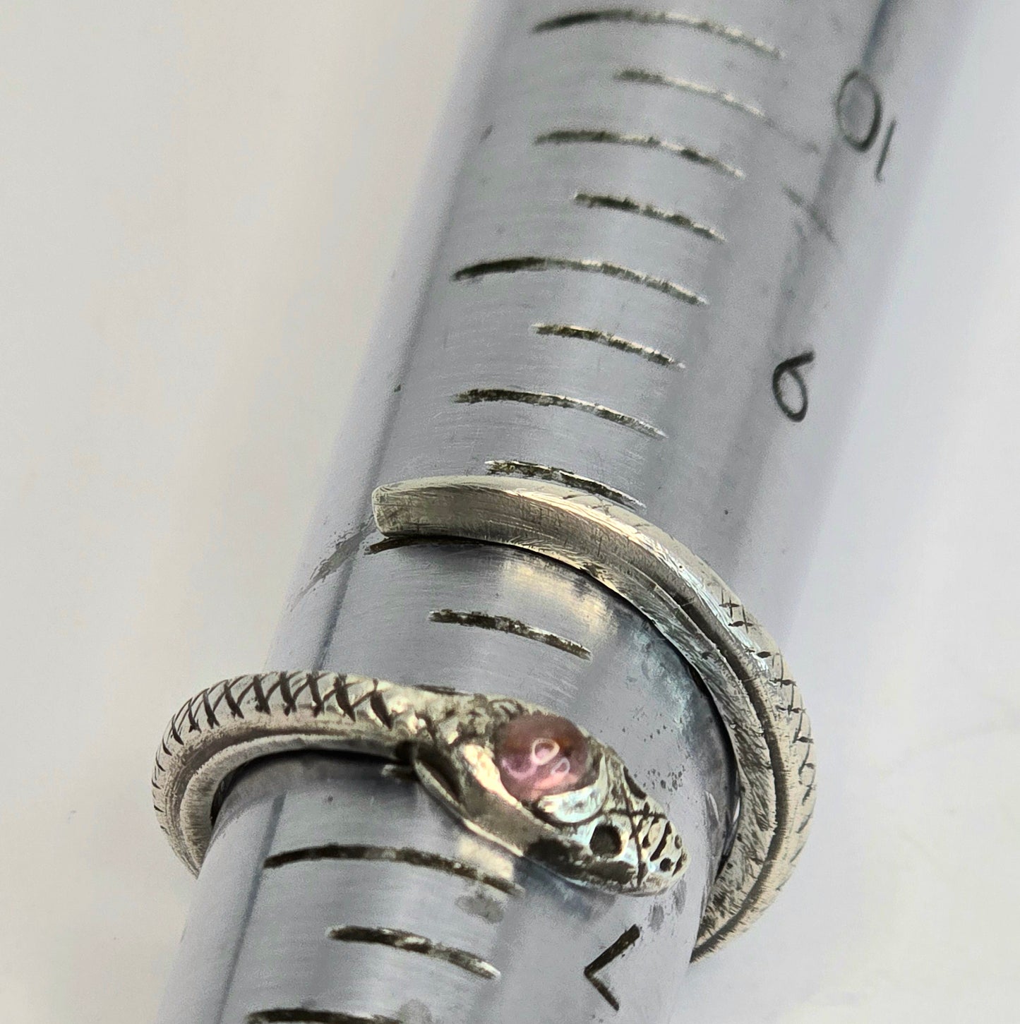 Pink Tourmaline Snake Wrap Ring 7-8