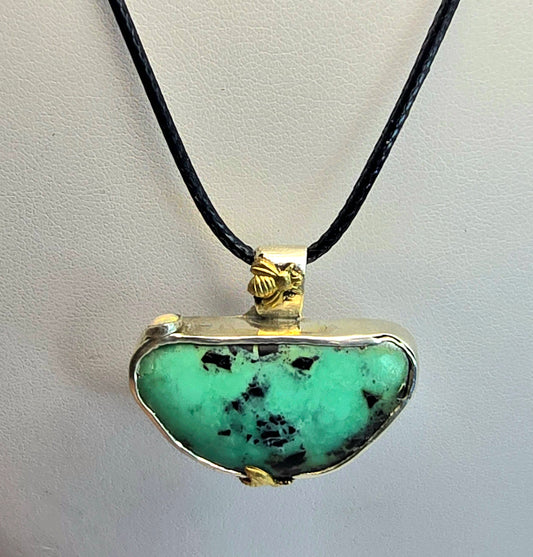 San Pedro Variscite Golden Bee Pendant