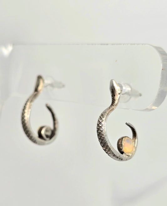 Opal Tiny Snake Earrings