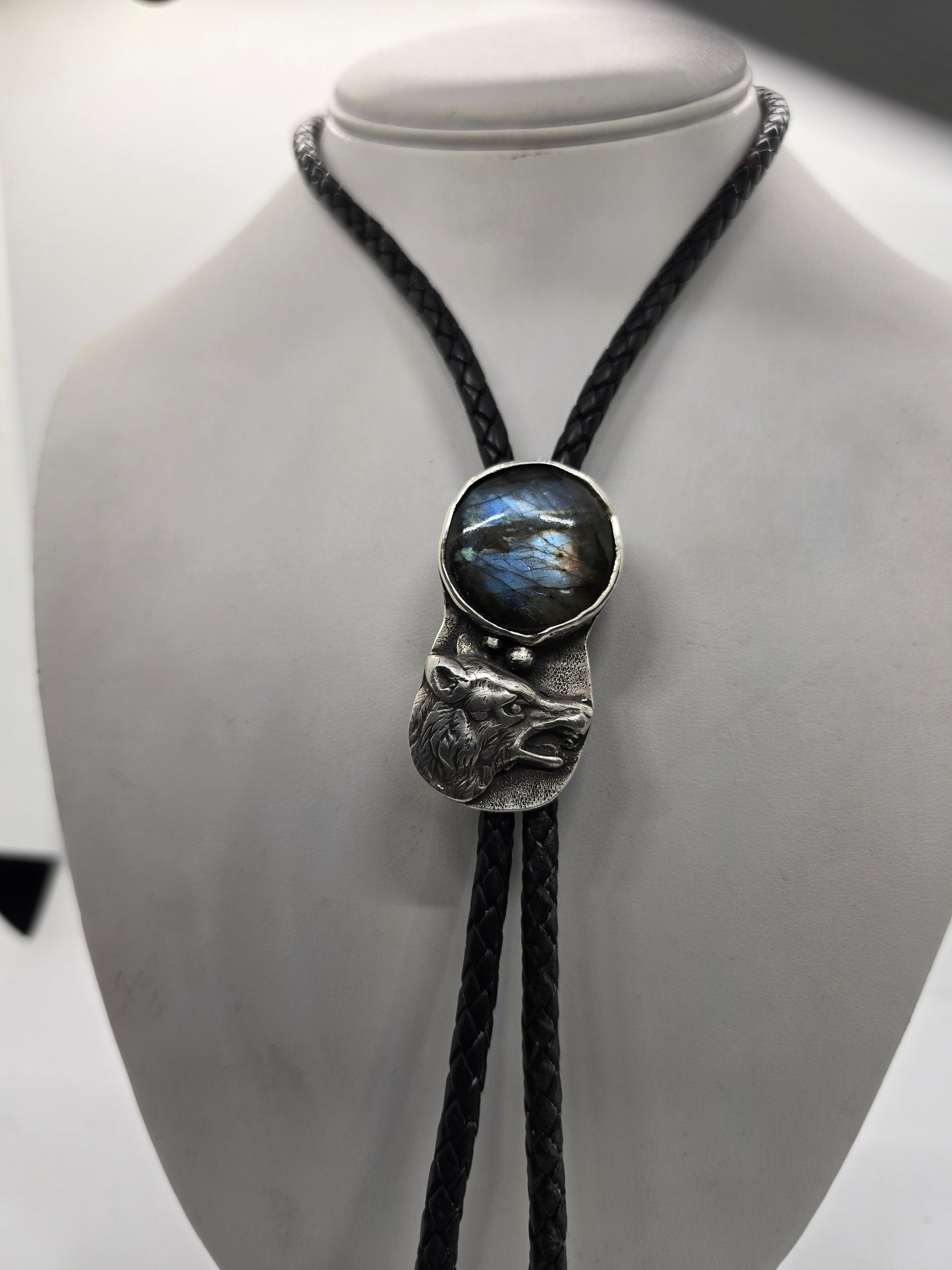 Werewolf Labradorite Moon Bolo Tie