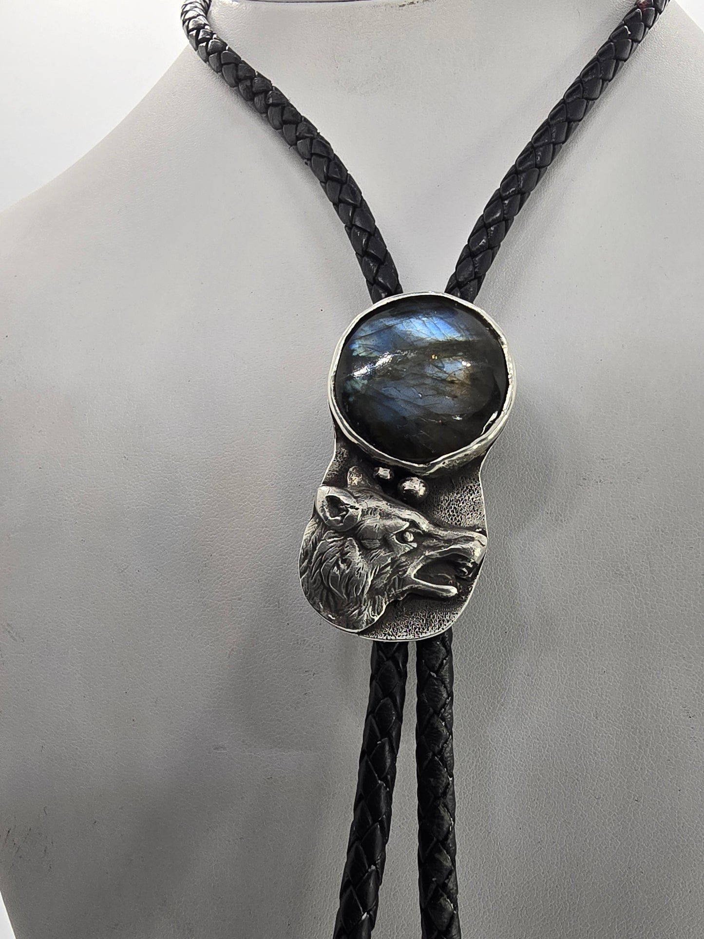 Werewolf Labradorite Moon Bolo Tie