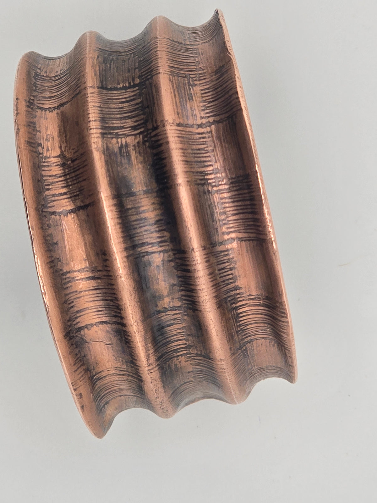 Line Textured Triple Copper Cuff Bracelet